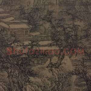 宋代 范宽《雪山楼阁图》国画山水作品图片赏析