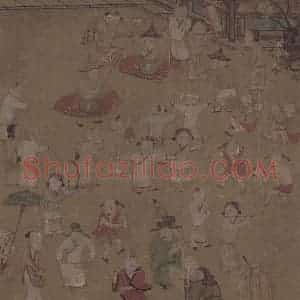 宋代《百子图》国画人物工笔作品图片赏析