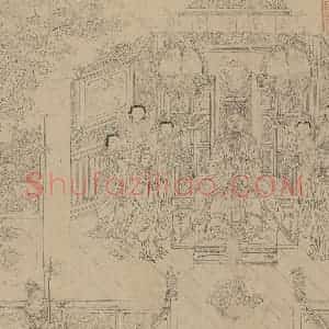 宋代《道子墨宝：诸神朝谒图》国画人物工笔作品图片赏析