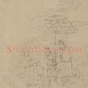 宋代《道子墨宝：诸神朝谒图》国画人物工笔作品图片赏析