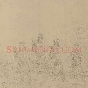 宋代《道子墨宝：诸神朝谒图》国画人物工笔作品图片赏析