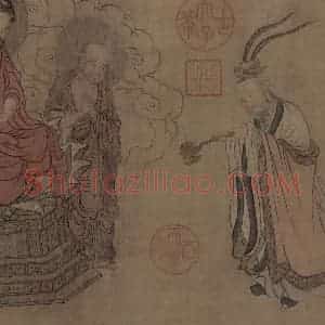 宋代 赵光辅《番王礼佛图》国画人物工笔作品图片赏析
