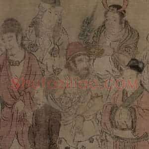 宋代 赵光辅《番王礼佛图》国画人物工笔作品图片赏析