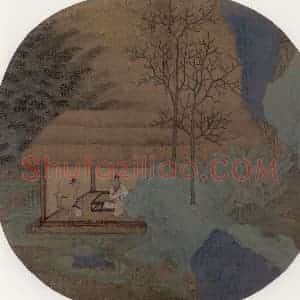 宋代《草堂消夏图》国画人物工笔作品图片赏析
