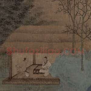 宋代《草堂消夏图》国画人物工笔作品图片赏析