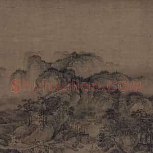 金代《溪山无尽图》国画山水工笔作品图片赏析