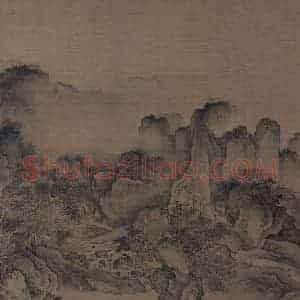 金代《溪山无尽图》国画山水工笔作品图片赏析