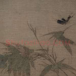 宋代《竹虫图》国画花鸟工笔作品图片赏析