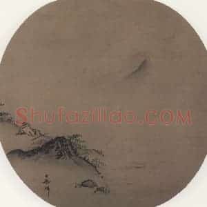 宋代 马麟《坐看云起图》国画山水工笔作品图片赏析