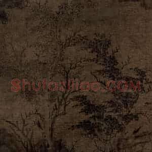 五代 董源（传）《溪岸图》国画山水工笔作品图片赏析
