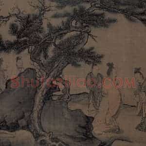 宋代 李唐（传）《晋文公复国图》国画人物工笔作品图片赏析