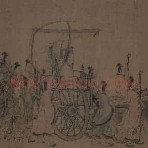 宋代 李唐（传）《晋文公复国图》国画人物工笔作品图片赏析