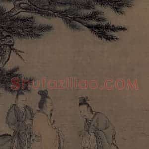 宋代 李唐（传）《晋文公复国图》国画人物工笔作品图片赏析