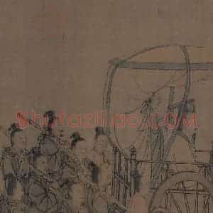 宋代 李唐（传）《晋文公复国图》国画人物工笔作品图片赏析