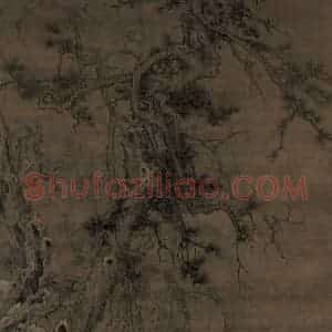 宋代《仿李成寒林策驴图》国画山水工笔作品图片赏析