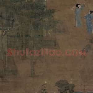 五代《乞巧图》国画人物工笔作品图片赏析