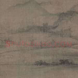 宋代 郭熙《树色平远图》国画山水工笔作品图片赏析