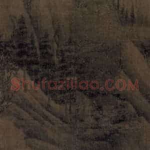 五代 董源（传）《溪岸图》国画山水工笔作品图片赏析