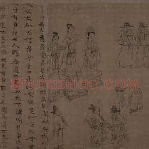 宋代 李公麟《孝经图》国画人物工笔作品图片赏析