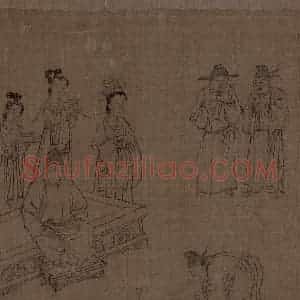 宋代 李公麟《孝经图》国画人物工笔作品图片赏析