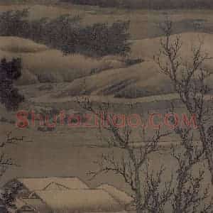 宋代 刘松年《溪山雪意图》国画综合作品图片赏析