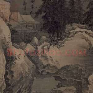 宋代 刘松年《溪山雪意图》国画综合作品图片赏析