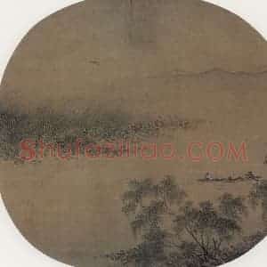宋代《泛舟柳塘图》国画综合作品图片赏析