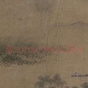 宋代《泛舟柳塘图》国画综合作品图片赏析