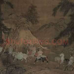 宋代《明皇幸蜀图》国画综合作品图片赏析