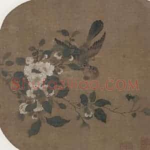 宋代《雀山茶图》国画花鸟作品图片赏析