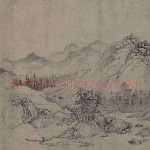 金代 太古遗民《江山行旅图》国画山水作品图片赏析