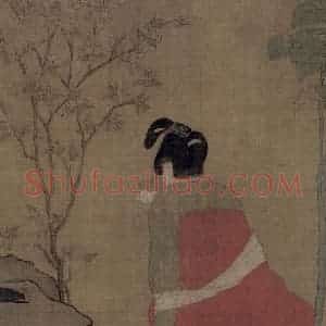 宋代《宫妓调琴图》国画人物作品图片赏析