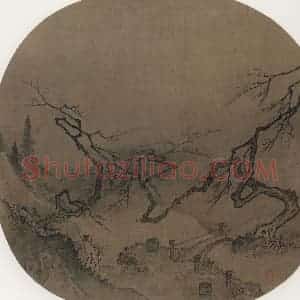 宋代《观梅图》国画花鸟作品图片赏析