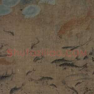 宋代 刘采《落花游鱼图》国画花鸟作品图片赏析