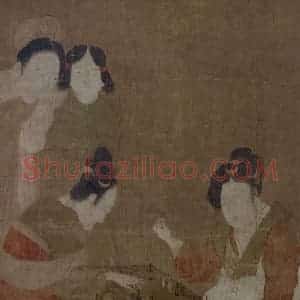 宋代《内人双陆图》国画人物作品图片赏析