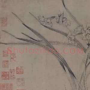 宋代 赵孟坚《水仙图》国画花鸟作品图片赏析