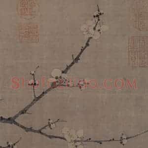宋代 岩叟《梅花诗意图》国画花鸟作品图片赏析