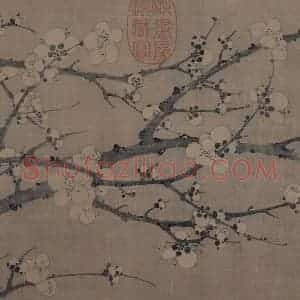 宋代 岩叟《梅花诗意图》国画花鸟作品图片赏析