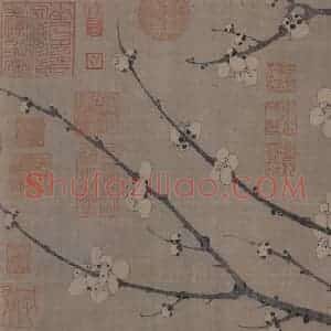 宋代 岩叟《梅花诗意图》国画花鸟作品图片赏析