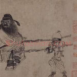 宋代 龚开《中山出游图》国画人物作品图片赏析