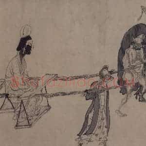 宋代 龚开《中山出游图》国画人物作品图片赏析