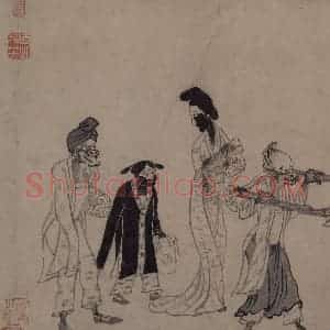 宋代 龚开《中山出游图》国画人物作品图片赏析