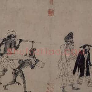 宋代 龚开《中山出游图》国画人物作品图片赏析