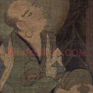 宋代 金大受《第六尊者 迦哩尊者图》国画人物工笔作品图片赏析