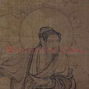 宋代 李公麟《维摩居士图》国画人物工笔作品图片赏析