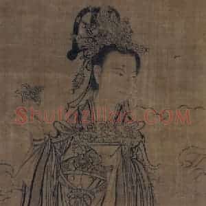 宋代 李公麟《维摩居士图》国画人物工笔作品图片赏析