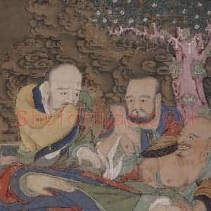 宋代 陆信忠《佛涅盘图》国画人物工笔作品图片赏析
