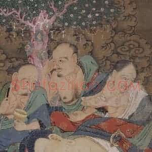 宋代 陆信忠《佛涅盘图》国画人物工笔作品图片赏析