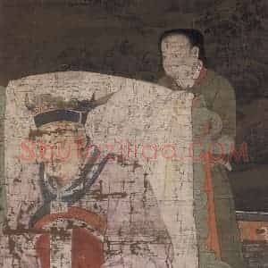 宋代 陆信忠《秦广王》国画人物工笔作品图片赏析