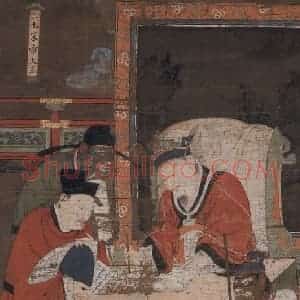 宋代 陆信忠《宋帝王》国画人物工笔作品图片赏析